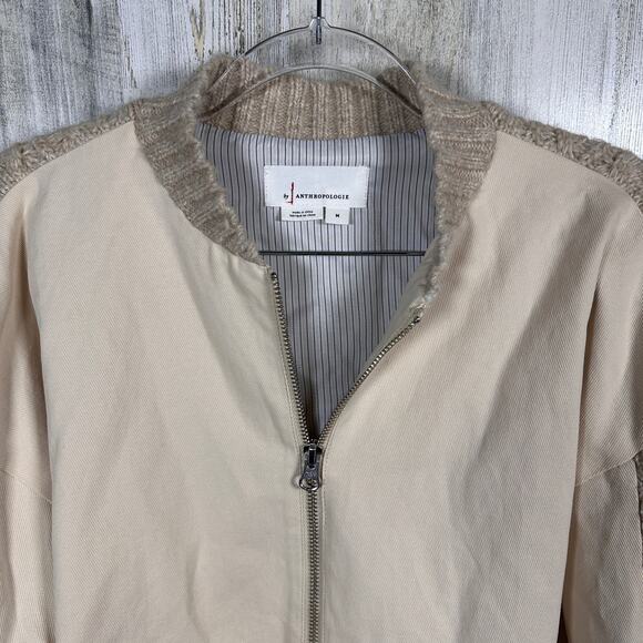 By Anthropologie Mixed-Media Wool & Cotton Jacket – Women’s Medium – MSRP $168 - Picture 4 of 10